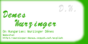 denes wurzinger business card